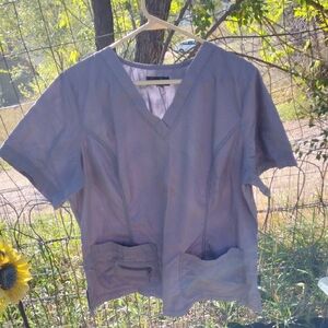 Peaches Uniforms Grey V-Neck Women's Scrub Top